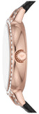 Buy Shop Emporio Armani Cleo Three-Hand Mother of Pearl Dial Black Leather Strap Watch For Women - AR11485 USA Online