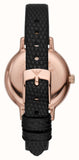 Buy Shop Emporio Armani Cleo Three-Hand Mother of Pearl Dial Black Leather Strap Watch For Women - AR11485 USA Online
