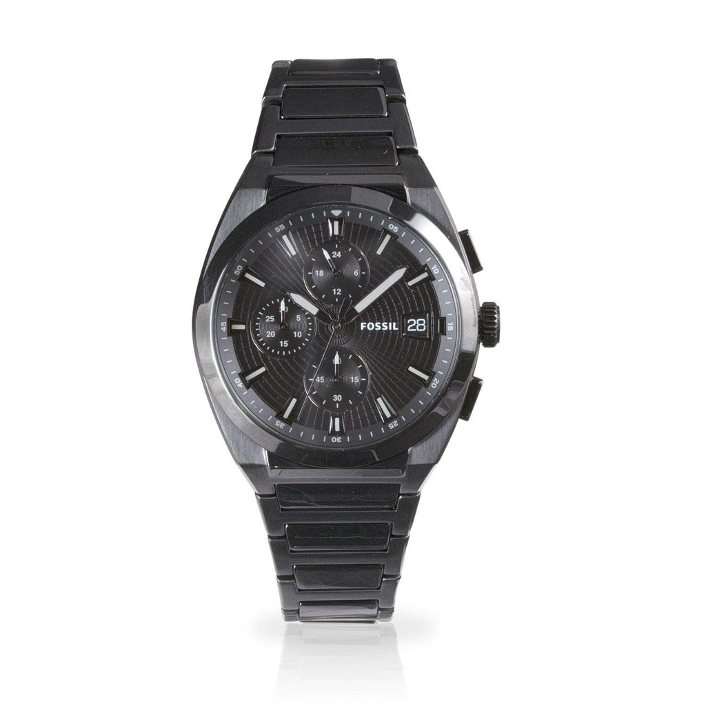 Buy Shop Fossil Everett Chronograph Black Dial Black Steel Strap Watch for Men - FS5797 USA Online