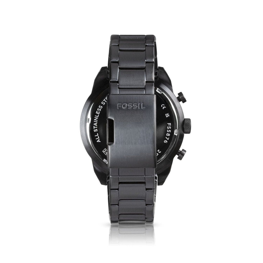 Buy Shop Fossil Everett Chronograph Black Dial Black Steel Strap Watch for Men - FS5797 USA Online