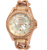 Buy Shop Fossil Riley White Dial Sand Leather Strap Watch for Women - ES3466 USA Online
