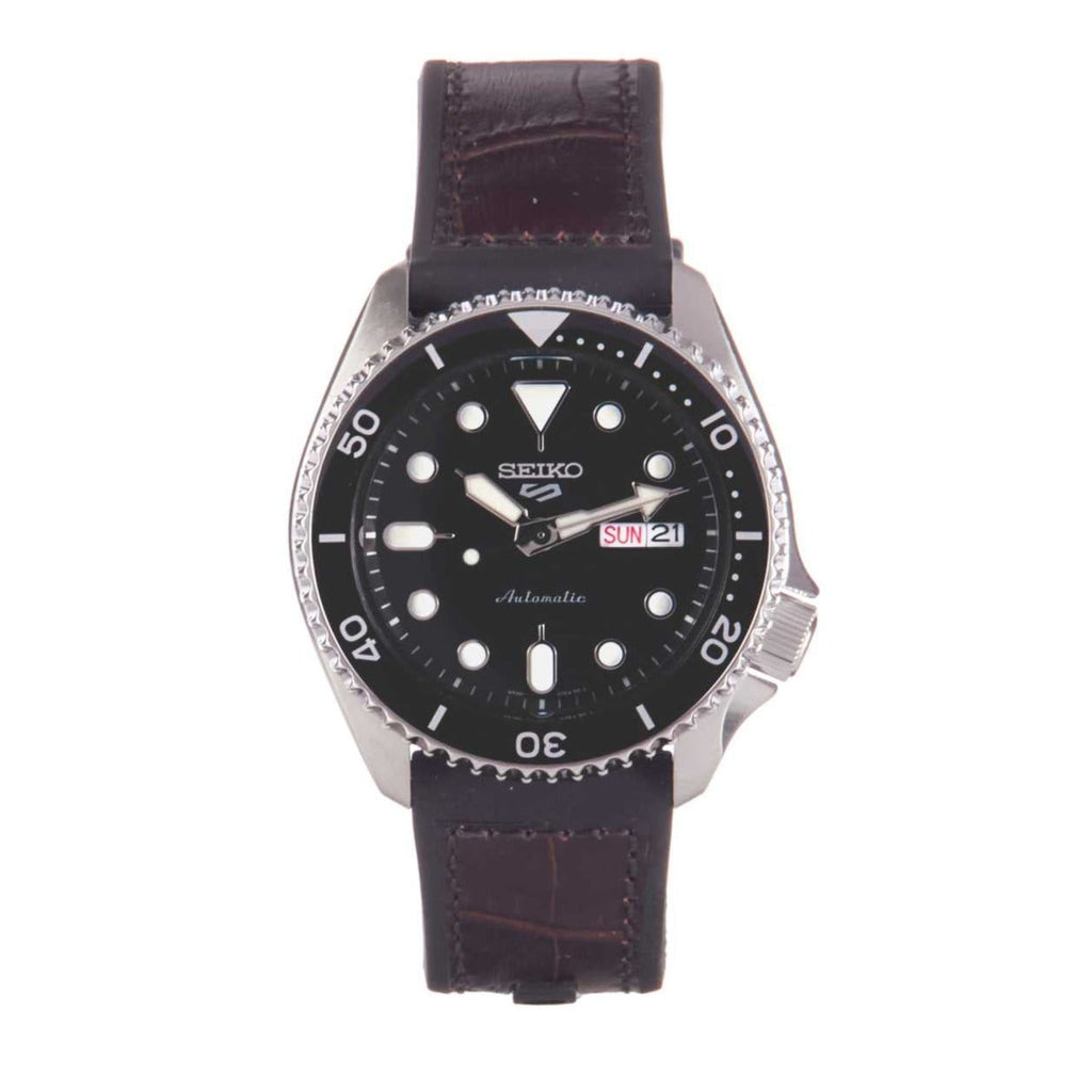 Buy Shop Seiko 5 Sports SKX Automatic Black Dial Black Leather Strap Watch for Men - SRPD55K2 USA Online