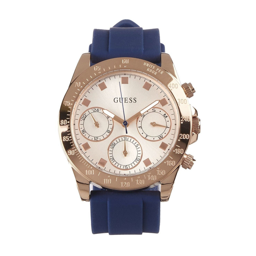 Buy Shop Guess Eclipse White Dial Blue Rubber Strap Watch for Women - GW0315L2 USA Online