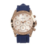 Buy Shop Guess Eclipse White Dial Blue Rubber Strap Watch for Women - GW0315L2 USA Online