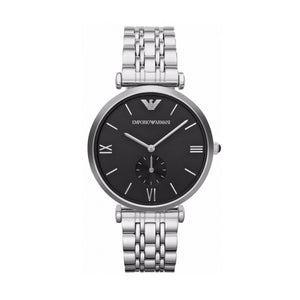 Buy Shop Emporio Armani Retro Black Dial Silver Steel Strap Watch For Men - AR1676 USA Online
