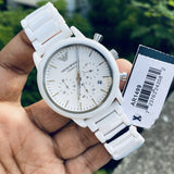 Buy Shop Emporio Armani Luigi Chronograph Ceramic White Dial White Ceramic Strap Watch For Men - AR1499 USA Online