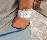 Buy Shop Guess Phoenix Multi Function Silver Dial White Rubber Strap Watch for Men - GW0203G1 USA Online
