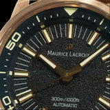 Maurice Lacroix Pontos Diver Limited Edition Black Dial Brown Leather Strap Watch For Men - PT6248-BRZ01-330-3