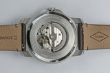 Buy Shop Fossil Grant Automatic Skeleton Black Dial Brown Leather Strap Watch for Men - ME3100 USA Online