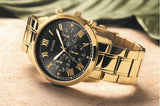 Buy Shop Guess Hendrix Multifunction Black Dial Gold Steel Strap Watch for Men - W1309G2 USA Online