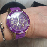 Buy Shop Marc Jacobs Rock Chronograph Purple Dial Purple Silicone Strap Watch for Women - MBM2549 USA Online