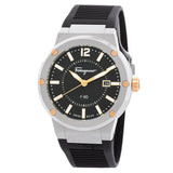 Salvatore Ferragamo F-80 Black Dial Black Rubber Strap Watch For Men - SFHY00120