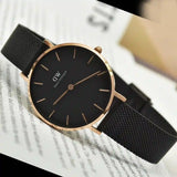 Buy Shop Daniel Wellington Petite Ashfield Black Dial Black Mesh Bracelet Watch Watch For Women - DW00100201 USA Online