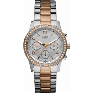 Buy Shop Guess Mini Spectrum Quartz Silver Dial Two Tone Steel Strap Watch For Women - W0122L1 USA Online