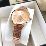 Buy Shop Michael Kors Portia Analog Quartz Rose Gold Dial Rose Gold Steel Strap Watch For Women - MK3839 USA Online