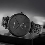 Buy Shop Emporio Armani Gianni T Bar Analog Black Dial Black Steel Strap Watch For Men - AR11299 USA Online