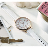 Buy Shop Fossil Jacqueline Quartz Mother of Pearl White Dial White Leather Strap Watch for Women - ES4579 USA Online