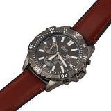 Buy Shop Fossil Garrett Chronograph Grey Dial Brown Leather Strap Watch for Men - FS5770 USA Online