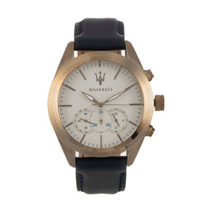 Buy Shop Maserati Traguardo Chronograph Grey Dial Leather Strap Men's Watch - R8871612016 USA Online