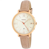 Buy Shop Fossil Jacqueline White Dial Brown Leather Strap Watch for Women - ES3487 USA Online