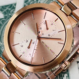 Buy Shop Michael Kors Garner Quartz Rose Gold Dial Rose Gold Steel Strap Watch For Women - MK6409 USA Online