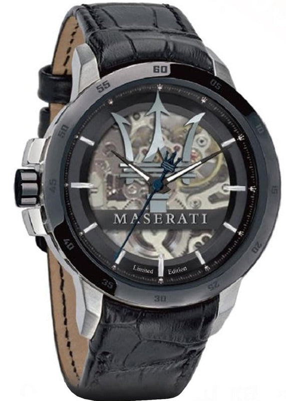 Buy Shop Maserati Automatic Black Dial Black Leather Strap Watch For Men - R8821119007 USA Online