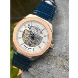 Buy Shop Maserati Stile Automatic Limited Edition White Dial Blue Leather Strap Watch For Men - R8821142001 USA Online