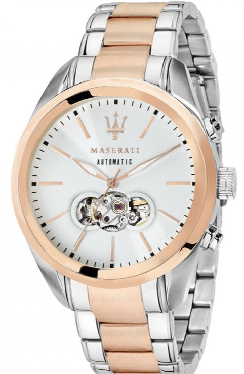 Buy Shop Maserati Traguardo Automatic White Dial Two Tone Steel Strap Watch For Men - R8823112001 USA Online