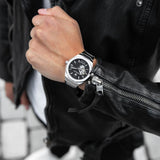 Buy Shop Maserati Stile Skeleton Automatic Black Dial Silver Steel Strap Watch For Men - R8823142002 USA Online