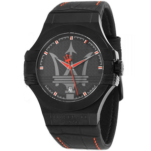 Buy Shop Maserati Potenza 3H STR Black Dial 42mm Leather Strap Watch For Men - R8851108010 USA Online
