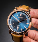Buy Shop Maserati Epoca Blue Dial Brown Leather Strap Watch For Men - R8851118001 USA Online