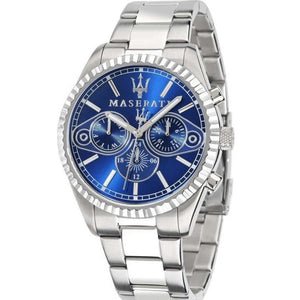 Buy Shop Maserati Competizione Chronograph Blue Dial Silver Steel Strap Watch For Men - R8853100013 USA Online