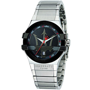 Buy Shop Maserati Potenza Black Dial Silver Steel Strap Watch For Men - R8853108001 USA Online