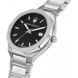 Buy Shop Maserati Stile Analog Black Dial Silver Steel Strap Watch For Men - R8853142003 USA Online