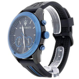 Maserati Traguardo Sports Blue Dial Black Rubber Strap Watch For Men - R8871612006