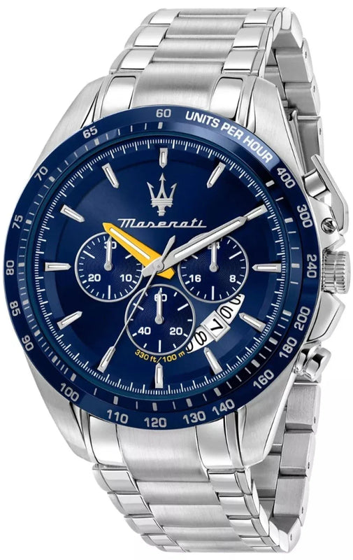 Buy Shop Maserati Traguardo Chronograph Modena Edition Blue Dial Silver Steel Strap Watch For Men - R8871612039 USA Online