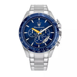 Maserati Traguardo Chronograph Modena Edition Blue Dial Silver Steel Strap Watch For Men - R8871612039