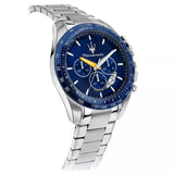 Maserati Traguardo Chronograph Modena Edition Blue Dial Silver Steel Strap Watch For Men - R8871612039