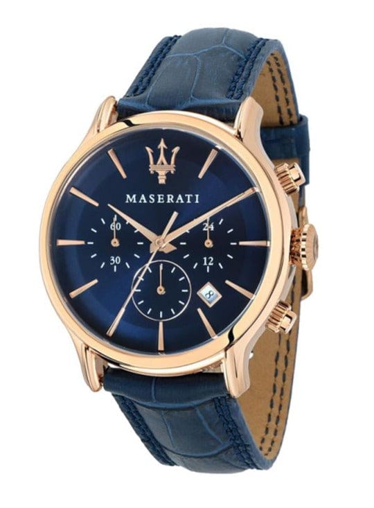Buy Shop Maserati Epoca Blue Dial Leather Blue Strap Watch For Men - R8871618007 USA Online