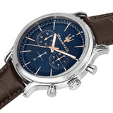 Buy Shop Maserati Epoca Chronograph Blue Dial Brown Leather Strap Watch For Men - R8871618014 USA Online