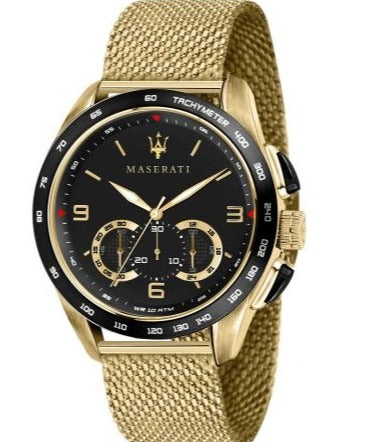 Buy Shop Maserati Traguardo 45mm Quartz Gold Black Dial Watch For Men - R8873612010 USA Online