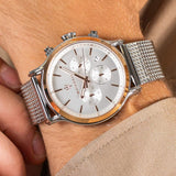 Buy Shop Maserati Epoca White Dial Chronograph Silver Mesh Bracelet Watch For Men - R8873618009 USA Online