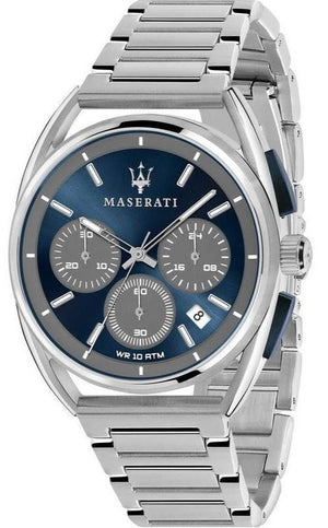 Maserati Trimarano Chronograph Blue Dial Silver Steel Strap Watch For Men - R8873632004