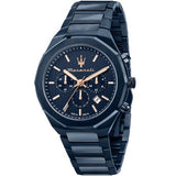 Buy Shop Maserati Stile Chronograph Blue Dial Blue Steel Strap Watch For Men - R8873642008 USA Online