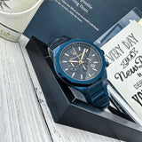 Buy Shop Maserati Stile Chronograph Blue Dial Blue Steel Strap Watch For Men - R8873642008 USA Online