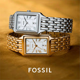 Fossil Raquel Three Hand Date White Dial Silver Steel Strap Watch for Women - ES5221