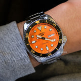 Buy Shop Seiko 5 Sports Automatic Orange Dial Silver Steel Strap Watch For Men - SRPD59K1 USA Online