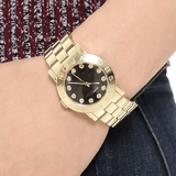 Buy Shop Marc Jacobs Amy Glitz Black Dial Gold Steel Strap Watch for Women - MBM3334 USA Online