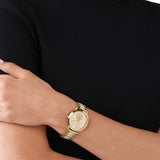 Buy Shop Michael Kors Portia Three-Hand Crystals Gold Dial Gold Steel Strap Watch for Women - MK4602 USA Online