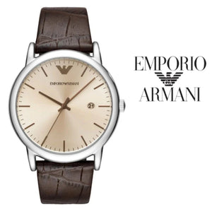 Buy Shop Emporio Armani Luigi Analog Bronze Dial Brown Leather Strap Watch For Men - AR11096 USA Online